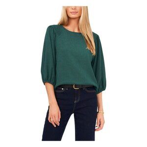 VINCE CAMUTO Womens Green Textured Pullover Green 3/4 Sleeve Top Size XL